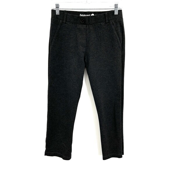 BETABRAND Dark Gray Cropped Stretch Pull On Business Casual Pants Size Small - Picture 1 of 6